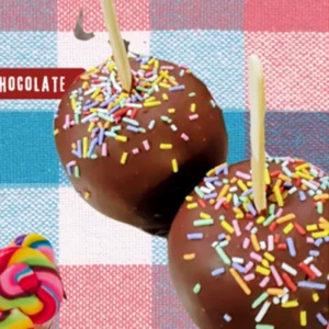 Maçã do amor com chocolate